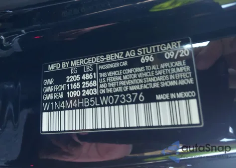 2020 Mercedes-Benz Glb 250 4Matic from USA, damaged, VIN W1N4M4HB5LW073376